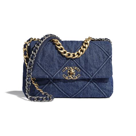 chanel 19 flap denim|chanel bag 19 price.